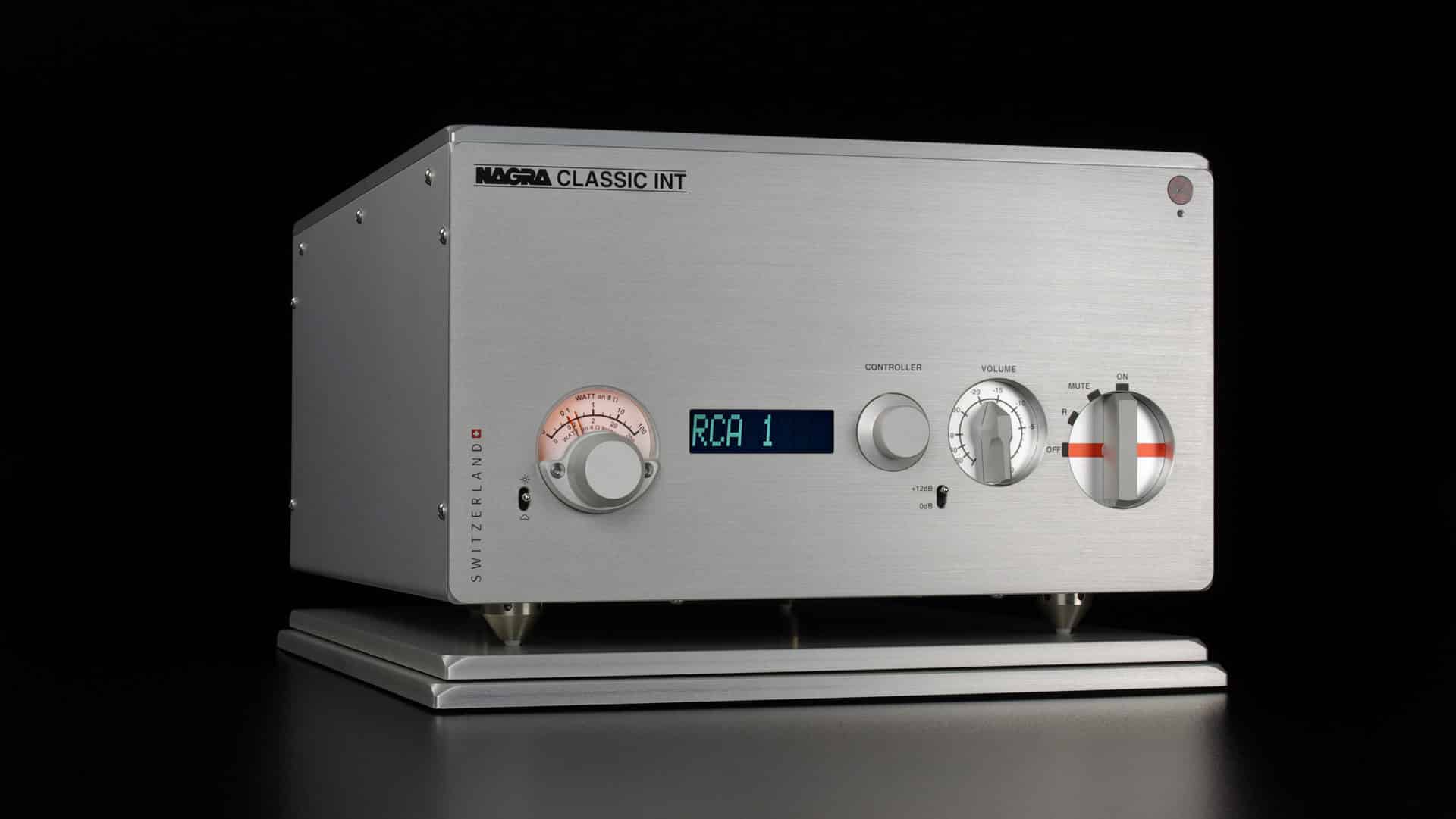 Nagra Classic INT Integrierter Verstärker Festkörper-Stereo Mosfet Transistor Transformator Modulometer Frontseite VFS