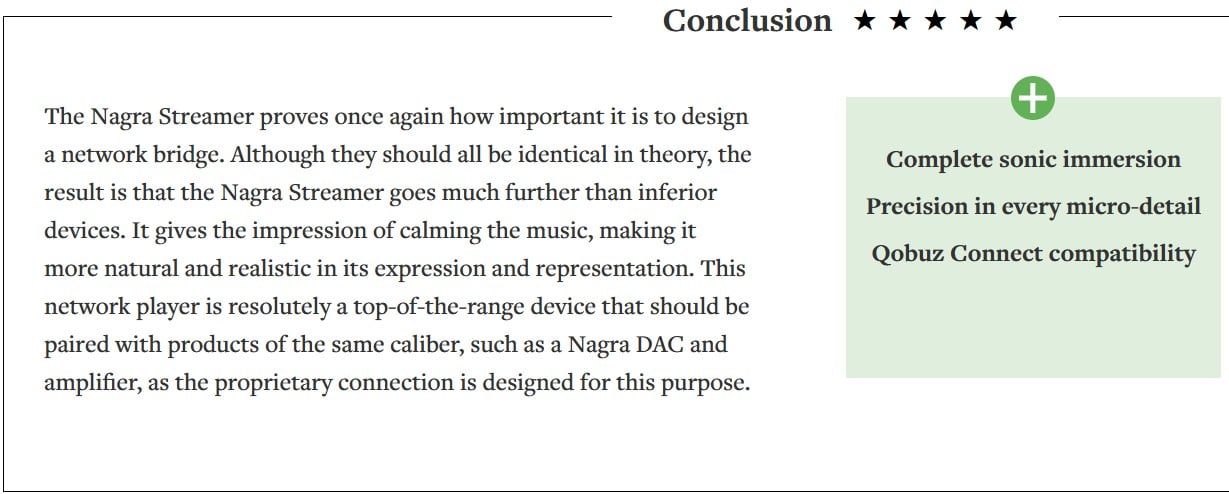 Qobuz review Nagra Streamer